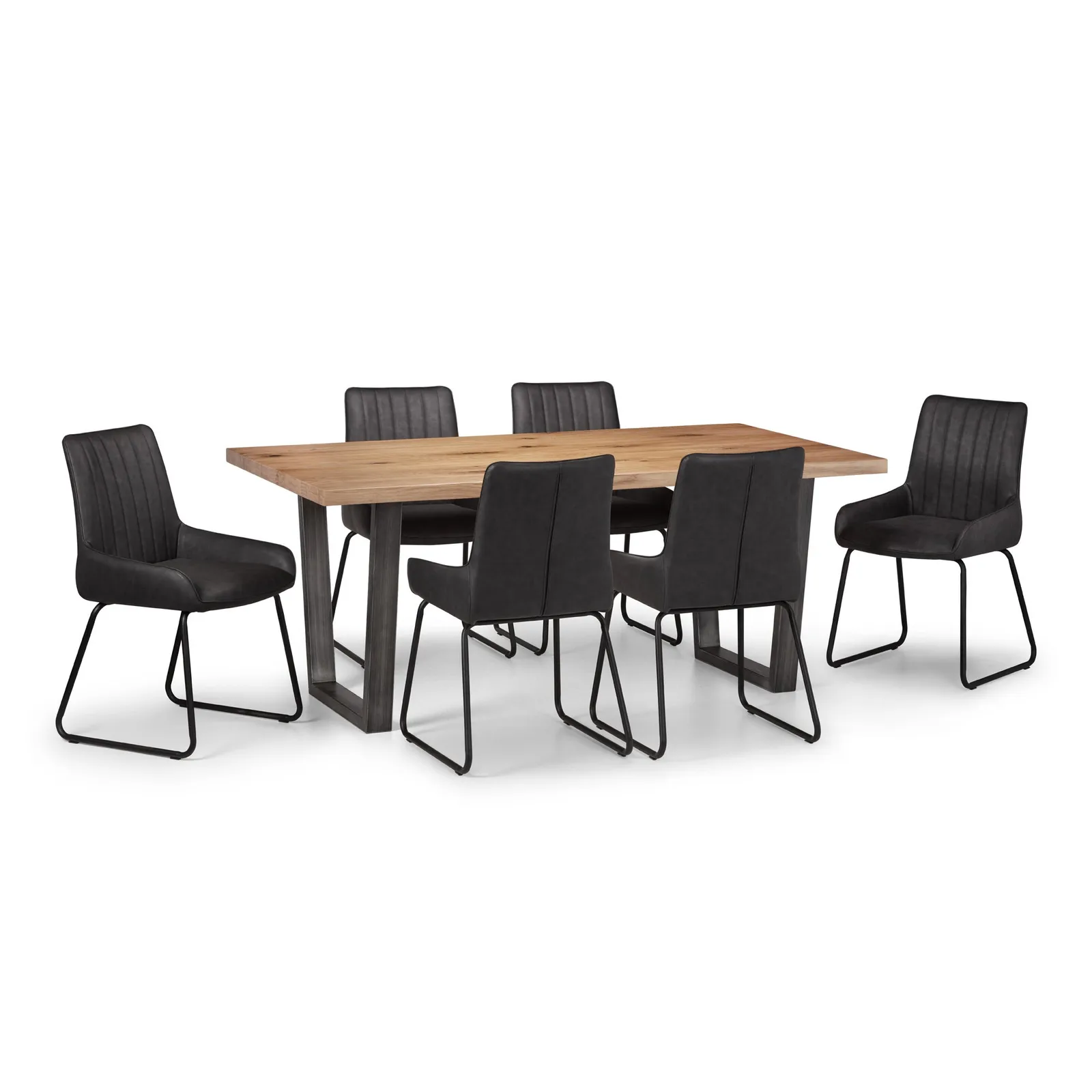Brooklyn Oak Dining Table with 6 Soho Chairs Oak