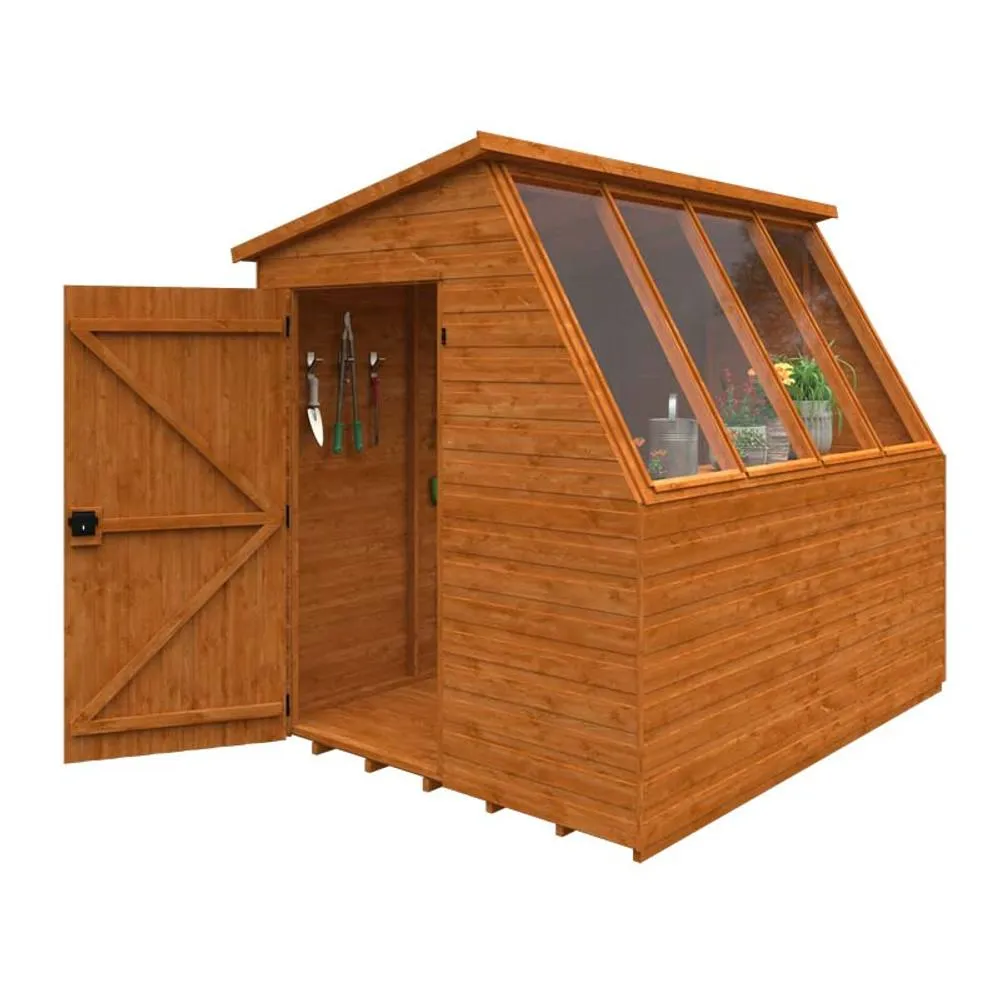Buttercup Farm 8x6 Jewel Potting Shed 12mm Shed - L235 x W175 x H217 cm in Burnt Orange