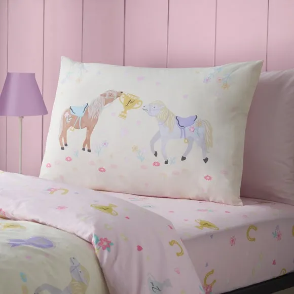Catherine Lansfield Happy Horses Quilt Cover and Pillowcase Set 3