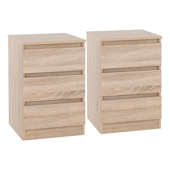 Set of 2 Walker 3 Drawer Bedside Tables 1