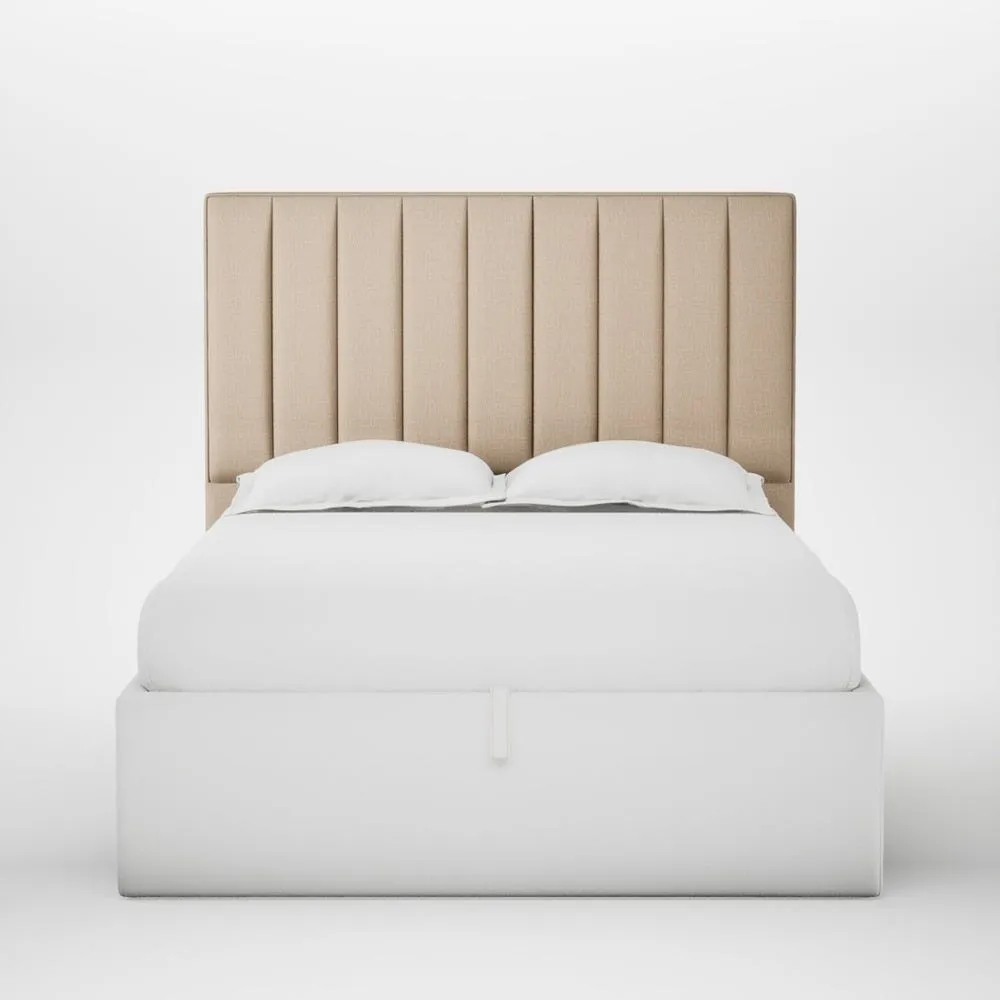 Heal's Retta Headboard Double Smart Cotton Linen Rice 1