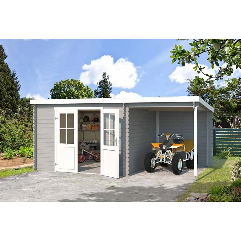 Lasita Maja Ltd Tampa-Log Cabin, Wooden Garden Room, Home Office - L501xW319xH210.9 cm in Brown 4