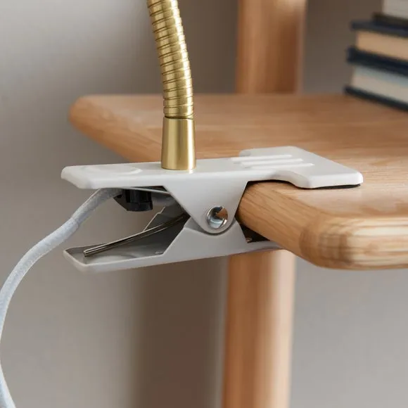 Georgi Industrial Ribbed Adjustable Clip On Table Lamp 3