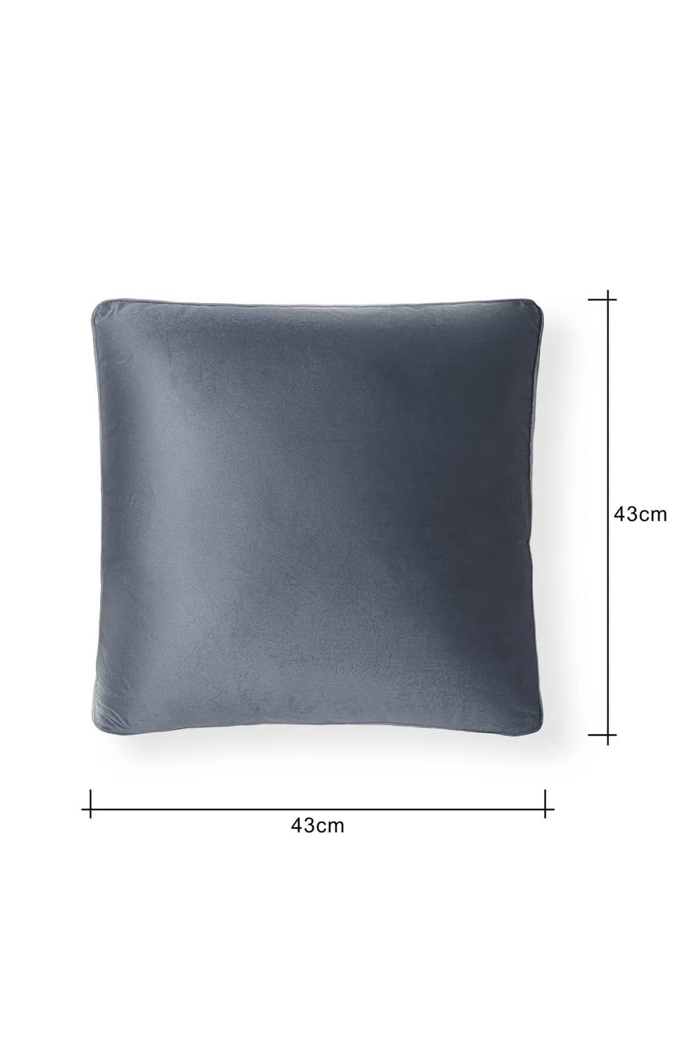 BHS Small Velour Piped Cushion in Grey 3