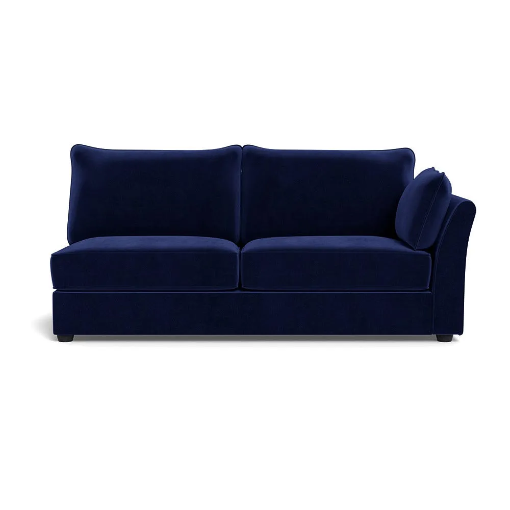 Heal's Tailor Large Right Hand Facing Corner Unit Smart Luxe Velvet Midnight Black Feet 1