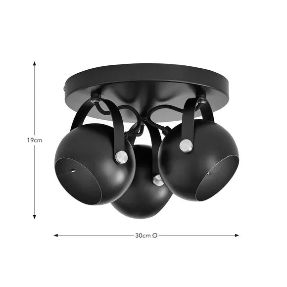 Elements Olympya 3 Light Adjustable Semi Flush Spotlight 6