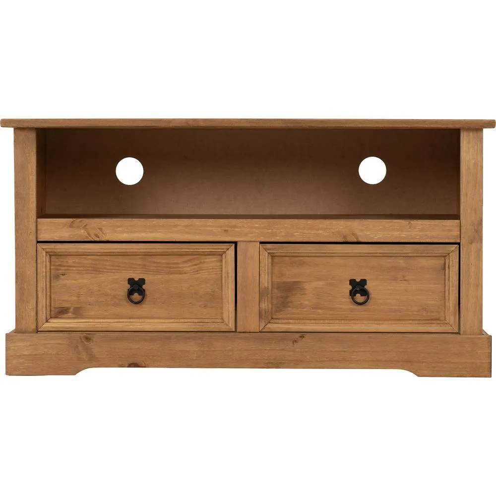 Seconique Corona Essentials 2 Drawer TV Unit in Natural 4