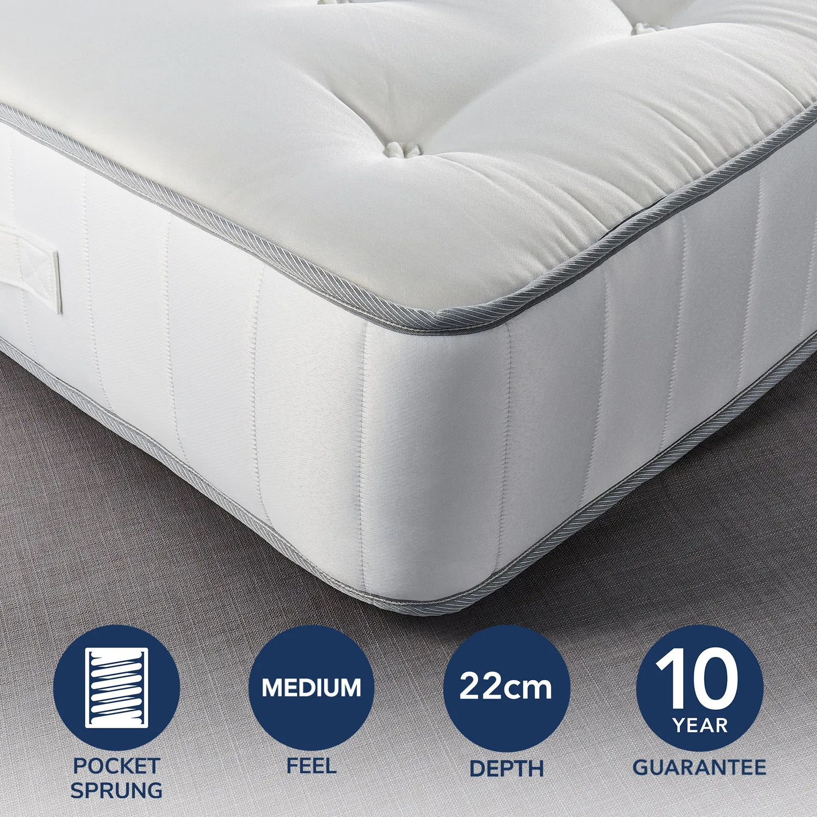 Fogarty Dreamy Comfort Wool 1500 Pocket Sprung Mattress White