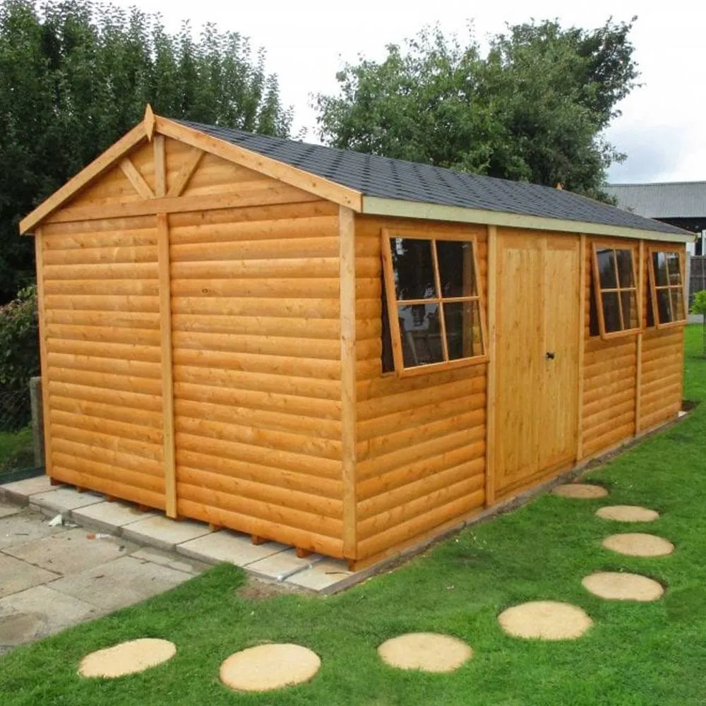 Shires Shiplap Mammoth Loglap 12x24 ft Shed Double Door - Two Opening Window in Brown 3