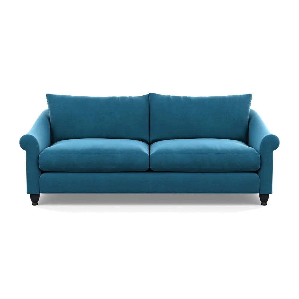 Heal's Devon 4 Seater Smart Velvet Ocean Black Stain Beech Feet 1