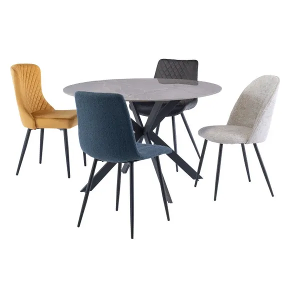 Talia 4 Seater Round 4 Seater Dining Table, Sintered Stone 3