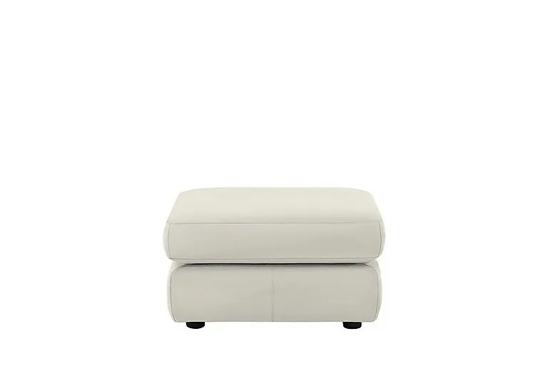 Avon Leather Storage Footstool - Oxford Light Grey