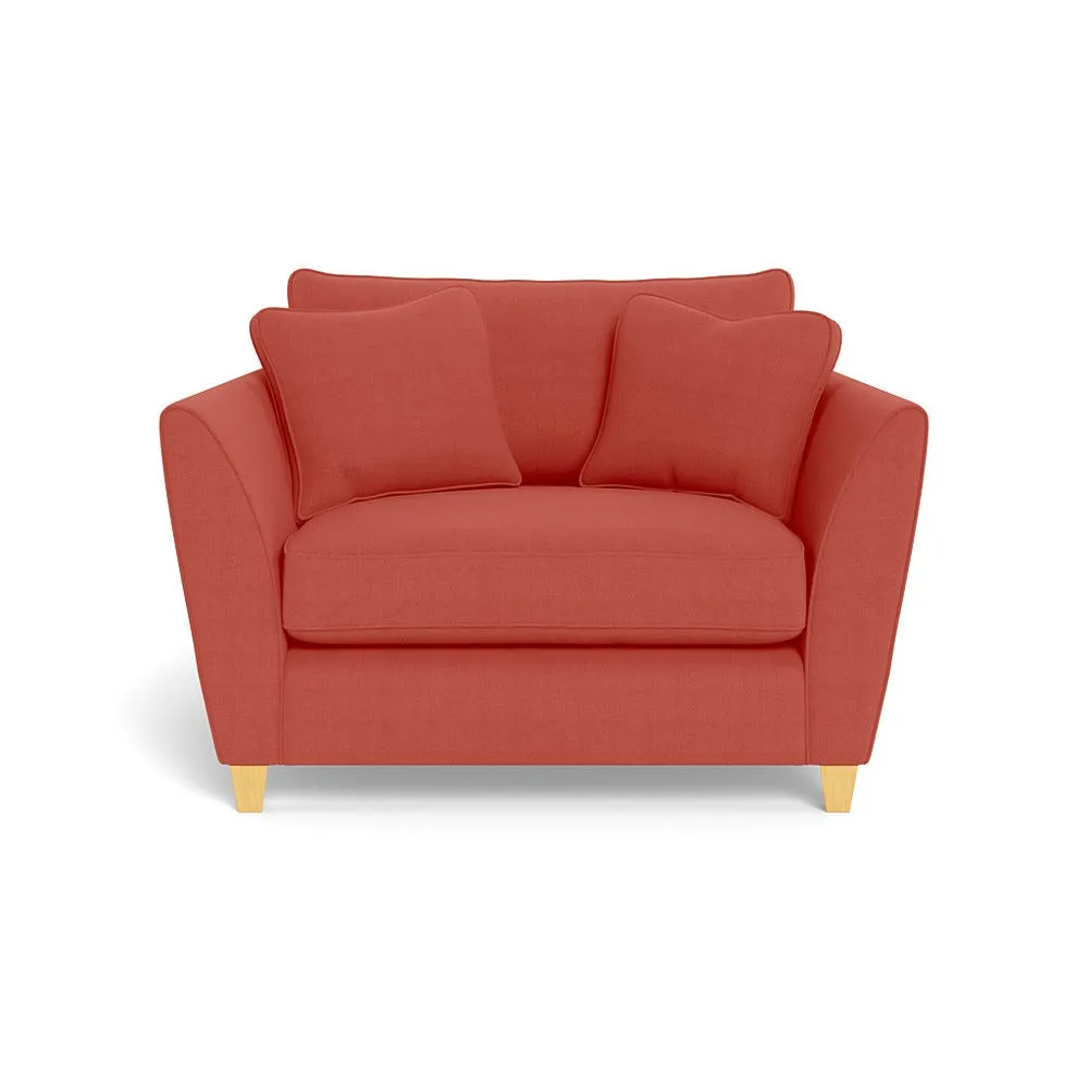 Heal's Torino Loveseat Linen Grenadine Mid Brown Feet