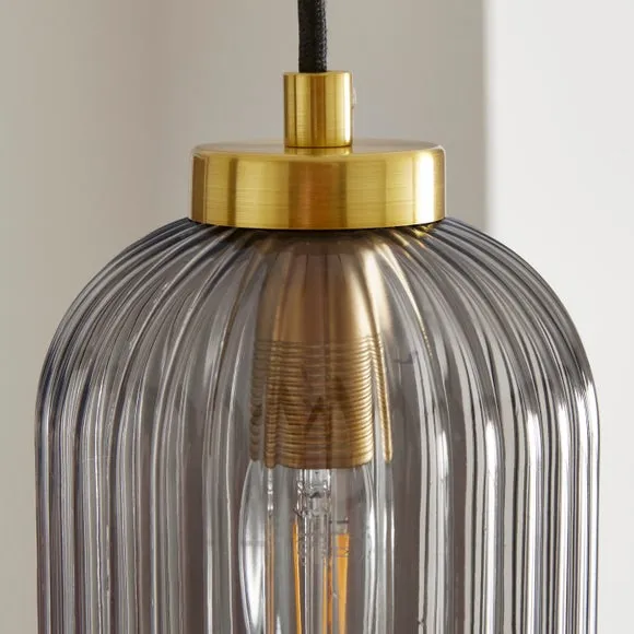 Riley Ribbed Adjustable Pendant Light 4