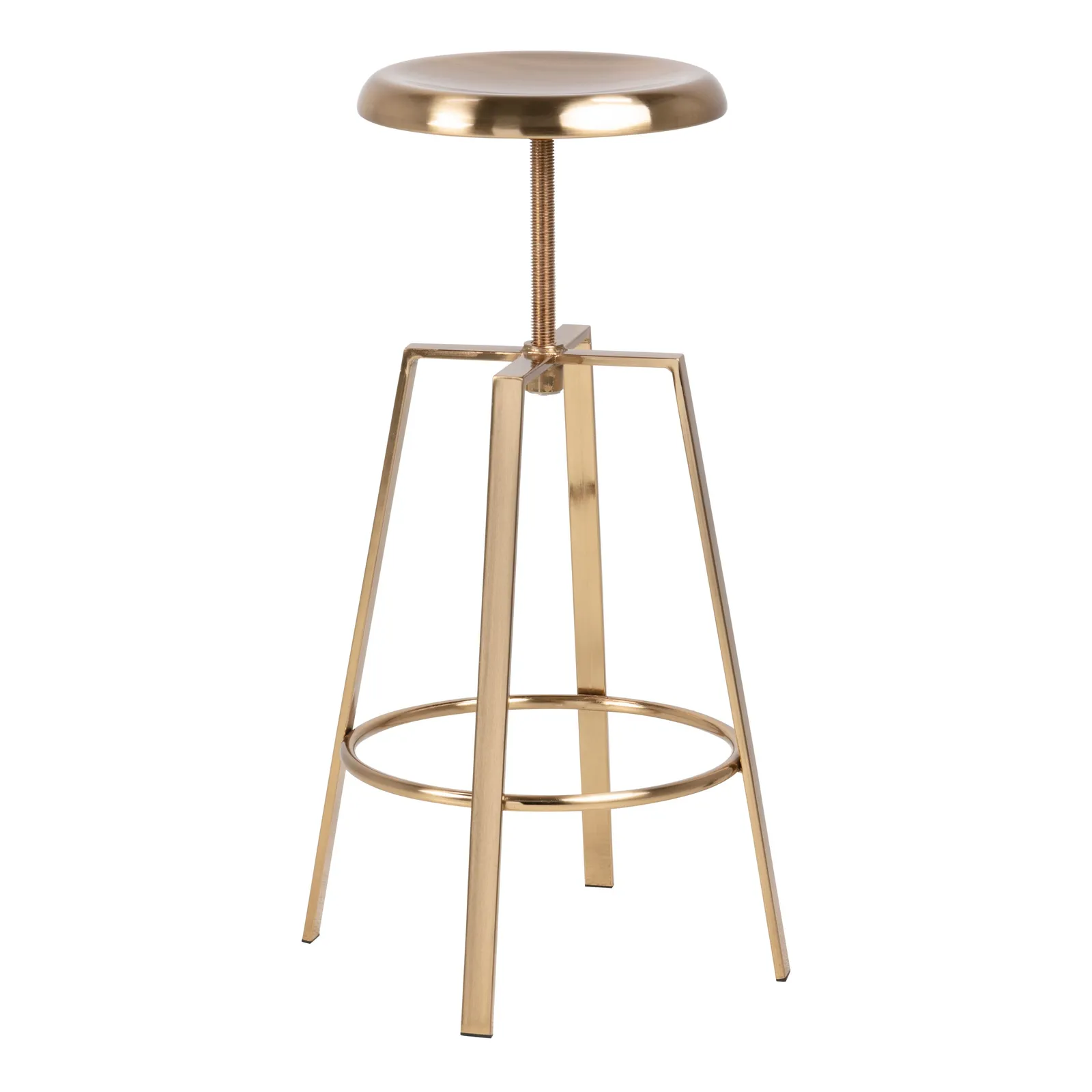 Furniture To Go Goose Bar Stool Without Back in Gold Brushed Steel With Adjustable Height 3