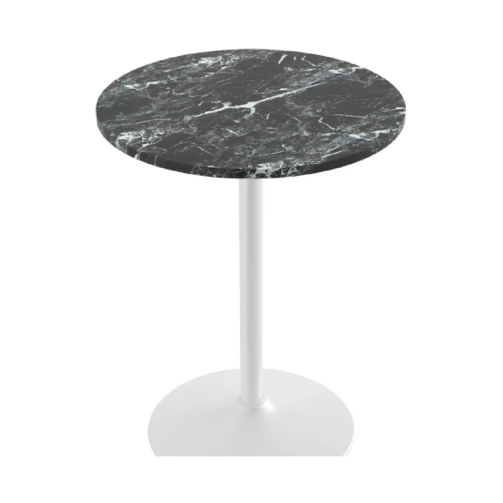 netfurniture Richmond White Bar Table 96cm Black Marble 6