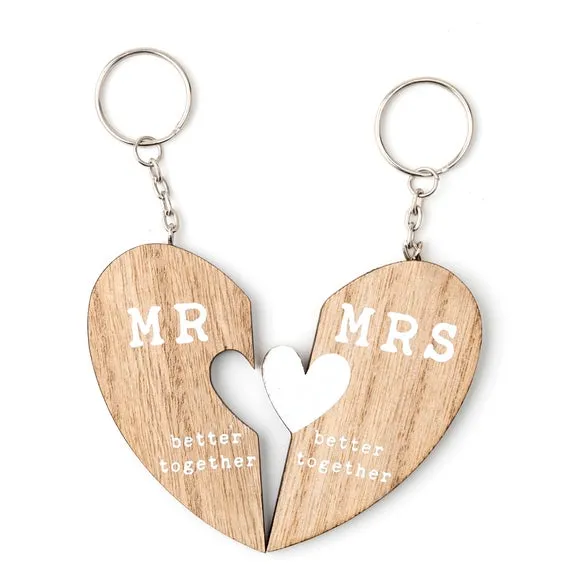 Love Story Mr and Mrs Pair of Keyrings and Box 4
