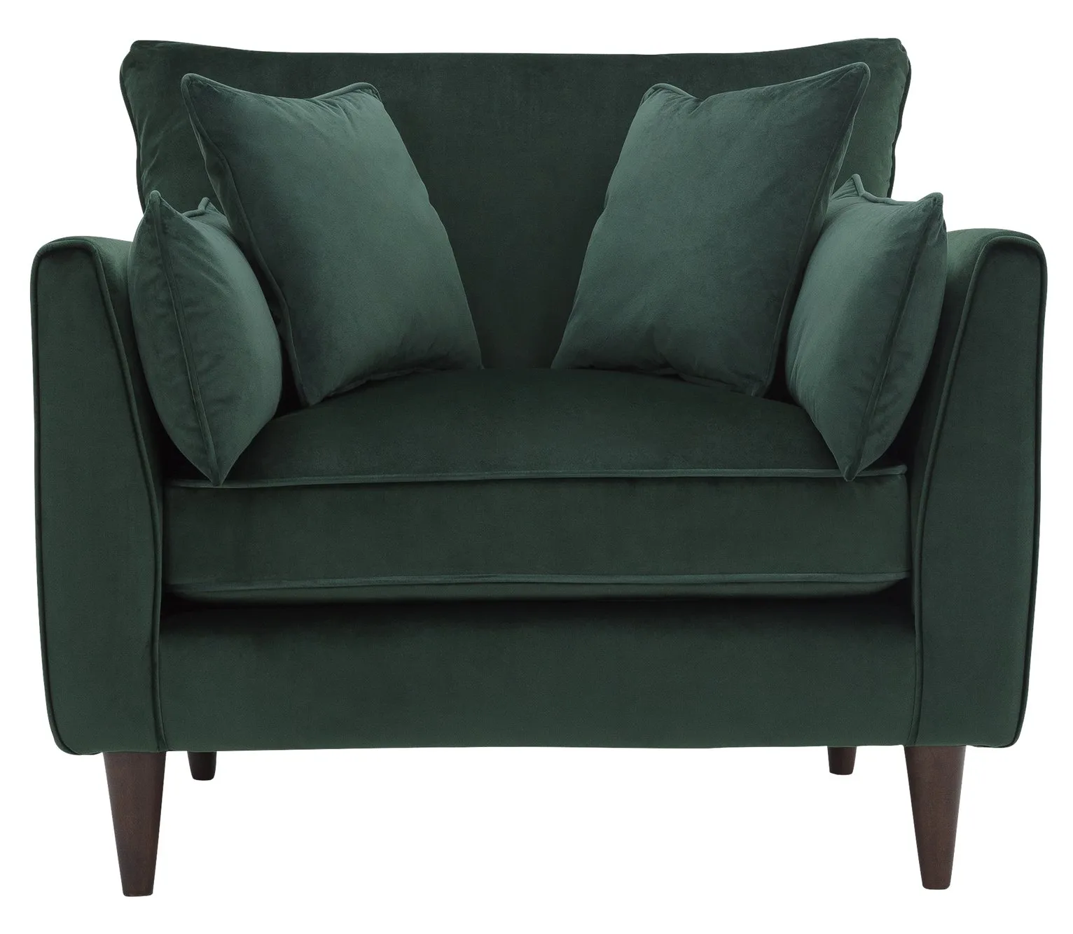 Habitat Hector Velvet Cuddle Chair - Green