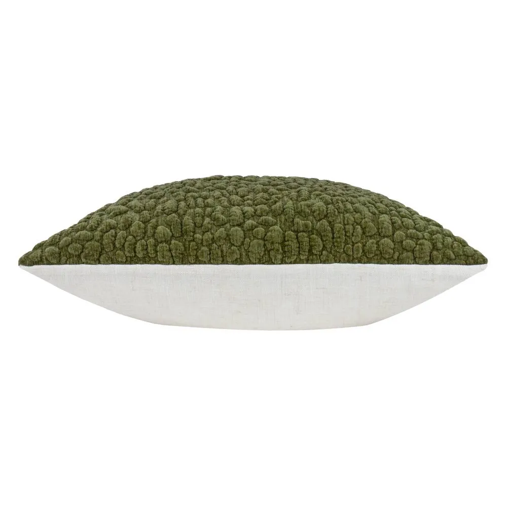 Yard Pebble Textured Chenille Cushion in Green 4
