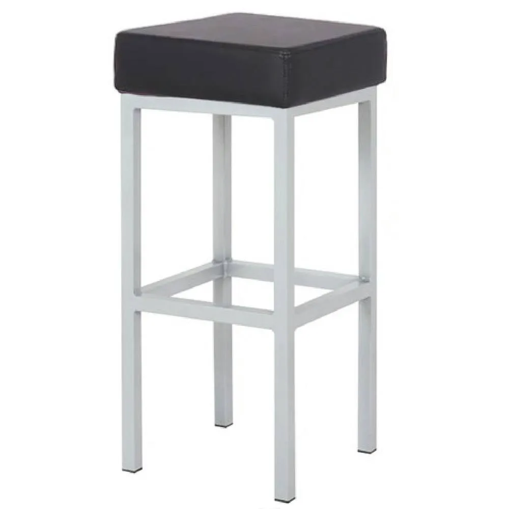 netfurniture Cara Padded Steel Square Stool in Black 4
