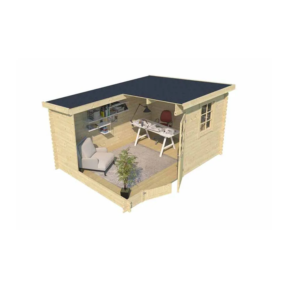 Lasita Maja Ltd Amira 275-Log Cabin, Garden Room, Home Office - L400xW313.9xH210.9 cm in Natural 3