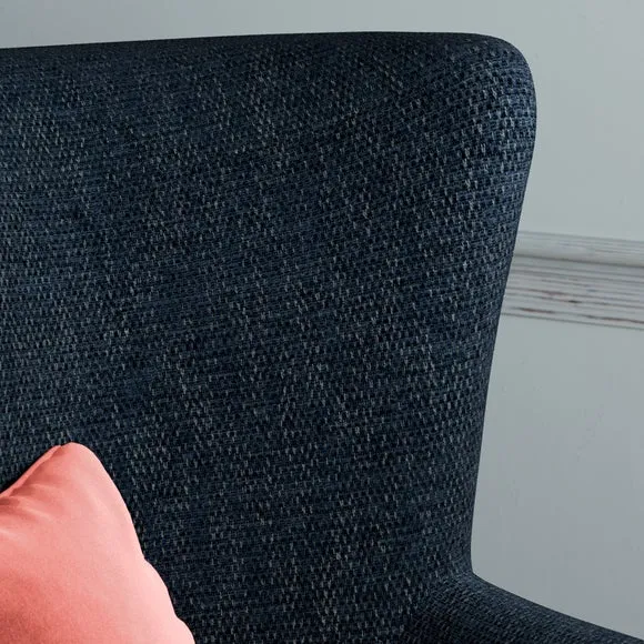 Estelle Basketweave Boucle High Back Winged Armchair 4