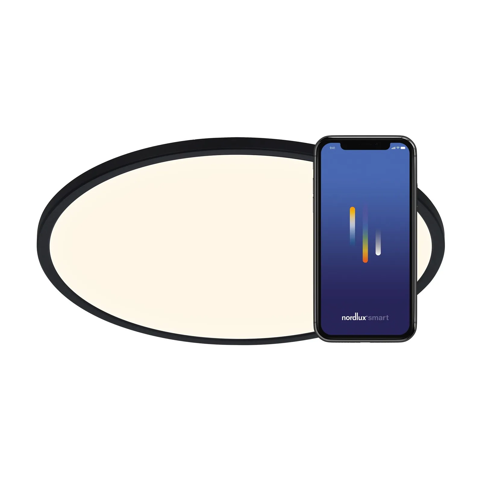 Nordlux Ojasmart Ceiling Light Black Plastic LED 2700-6500k Mains 3