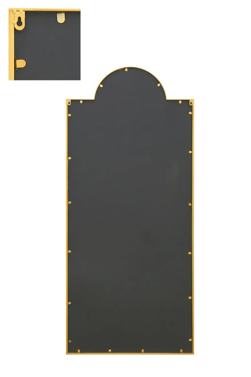 MirrorOutlet Gold Contemporary Wall & Leaner Garden Mirror 67"x 29" 170x75cm 5