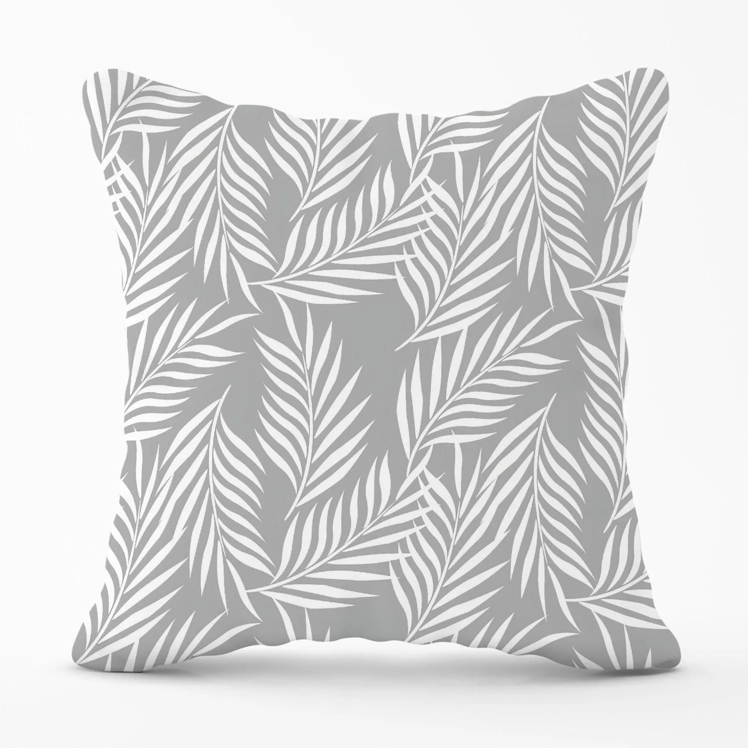 Warren Reed - Designer Palm Tree Leaves Outdoor Cushion in Grey