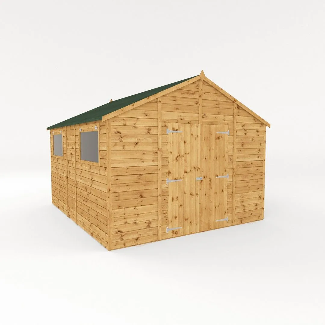 Mercia 12 x 10 Ft Premium Shiplap Apex Workshop - L367.8 x W322.7 x H252.4 cm in Brown