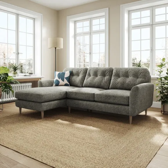Sven Chunky Chenille Large Corner Chaise Sofa 1