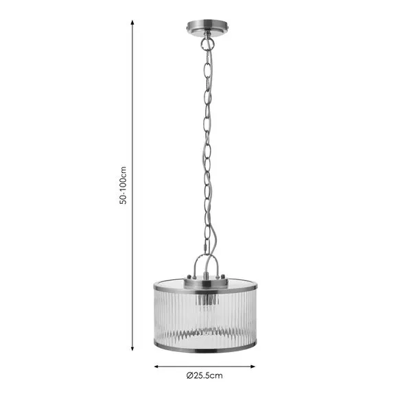 Alyn Ribbed Adjustable Pendant Light 6