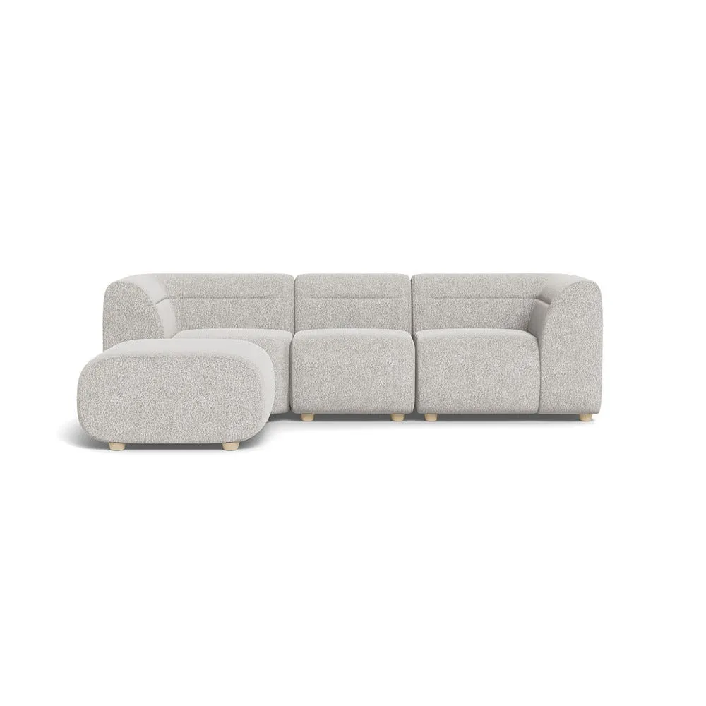 Heal's Lilli Left Hand Facing Corner Sofa Chunky Boucle Ecru Natural Beech Feet 1