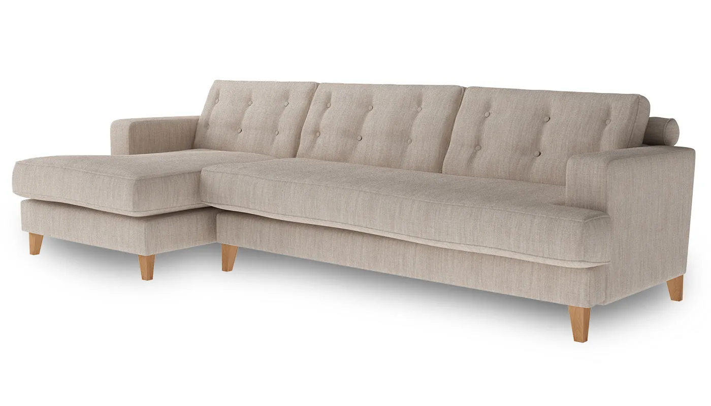 Heal's Mistral Left Hand Corner Sofa Broad Weave Putty Natural Feet