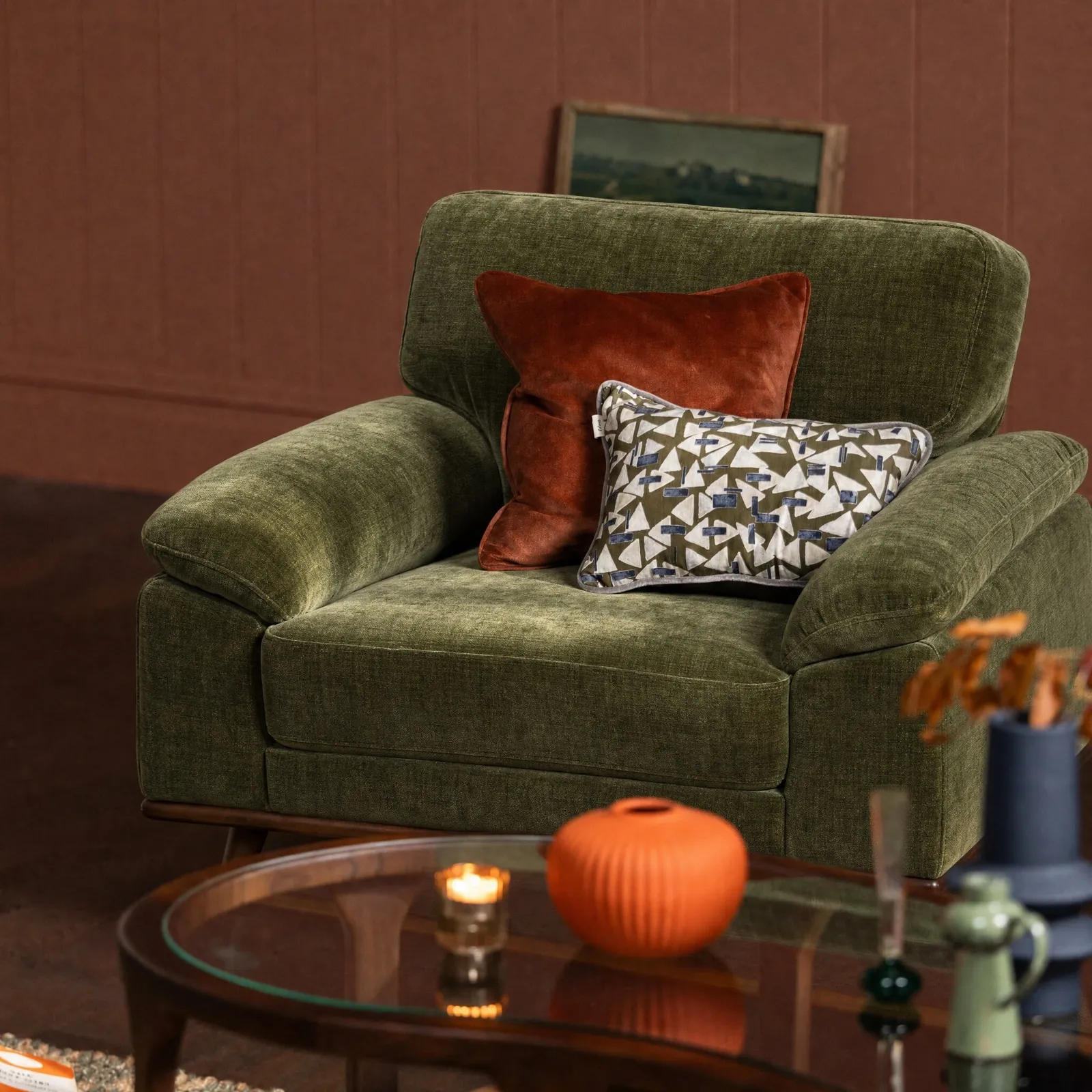 Bowes Armchair, Green Fabric | Barker & Stonehouse 2
