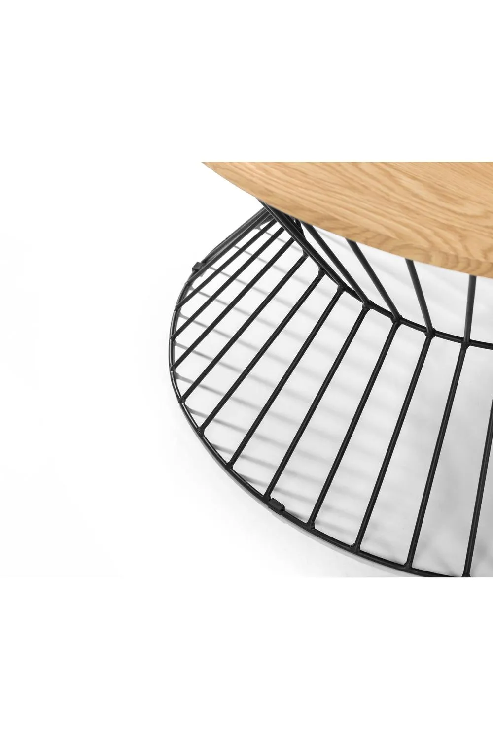Julian Bowen Jersey Round Wire Coffee Table in Light Oak 4