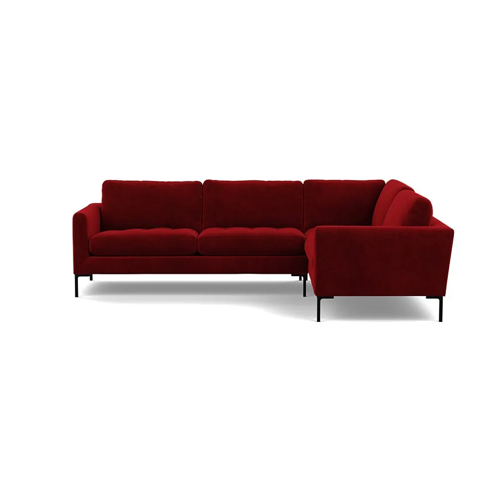 Heal's Eton Right Hand Facing Corner Sofa Smart Luxe Velvet Mulberry Black Feet 1
