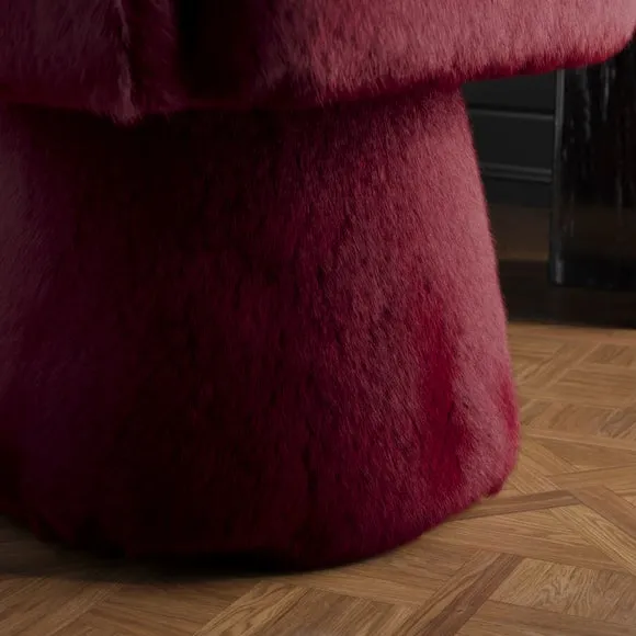 Reza Faux Fur Swivel Chair 4