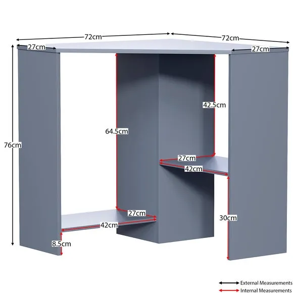 Hetton 2 Shelf Corner Desk 5