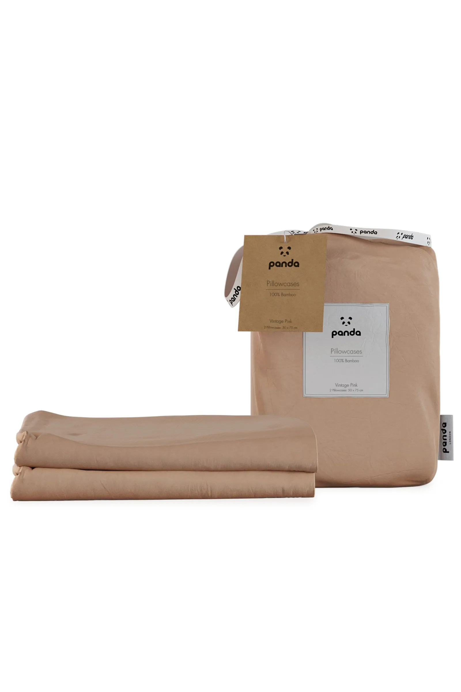 Panda London 100% Bamboo Pillowcases in Dusty Pink 1