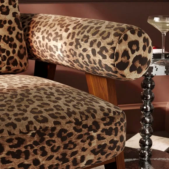 Brynn Leopard Print Velvet Accent Chair 4