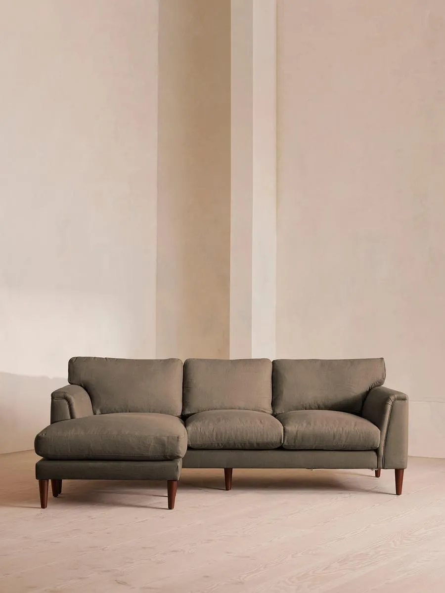 Reya Chaise-end Sofa, Linen, Mushroom