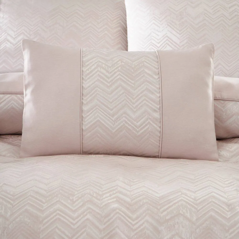 Portfolio Home Antibes Chevron Waves Filled Boudoir Cushion Pillow 32 x 50cm in Pink 2