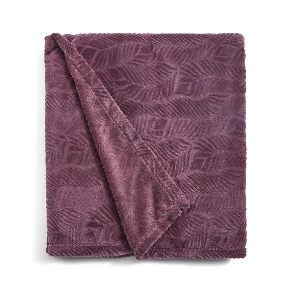 Leila Leaf Fleece Throw Blanket 4