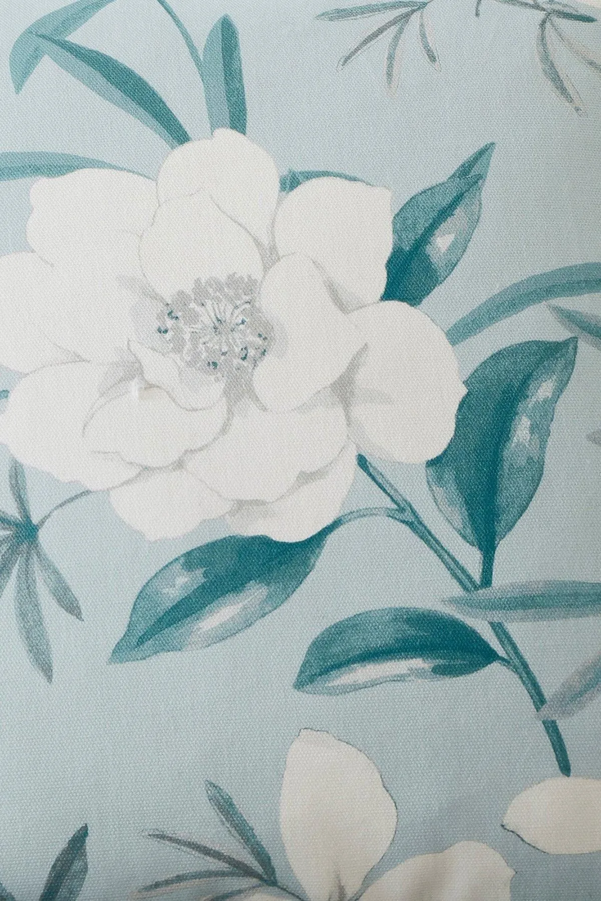Dreams & Drapes 'Eve' Filled 100% Cotton Cushion With Modern Floral Print in Duck Egg Blue 2