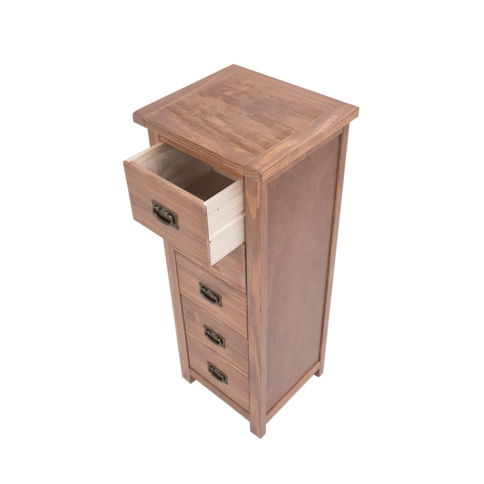 Cabinet Bits Padua 5 Drawer Narrow Chest of Drawers Bras Drop Handle in Brown 5