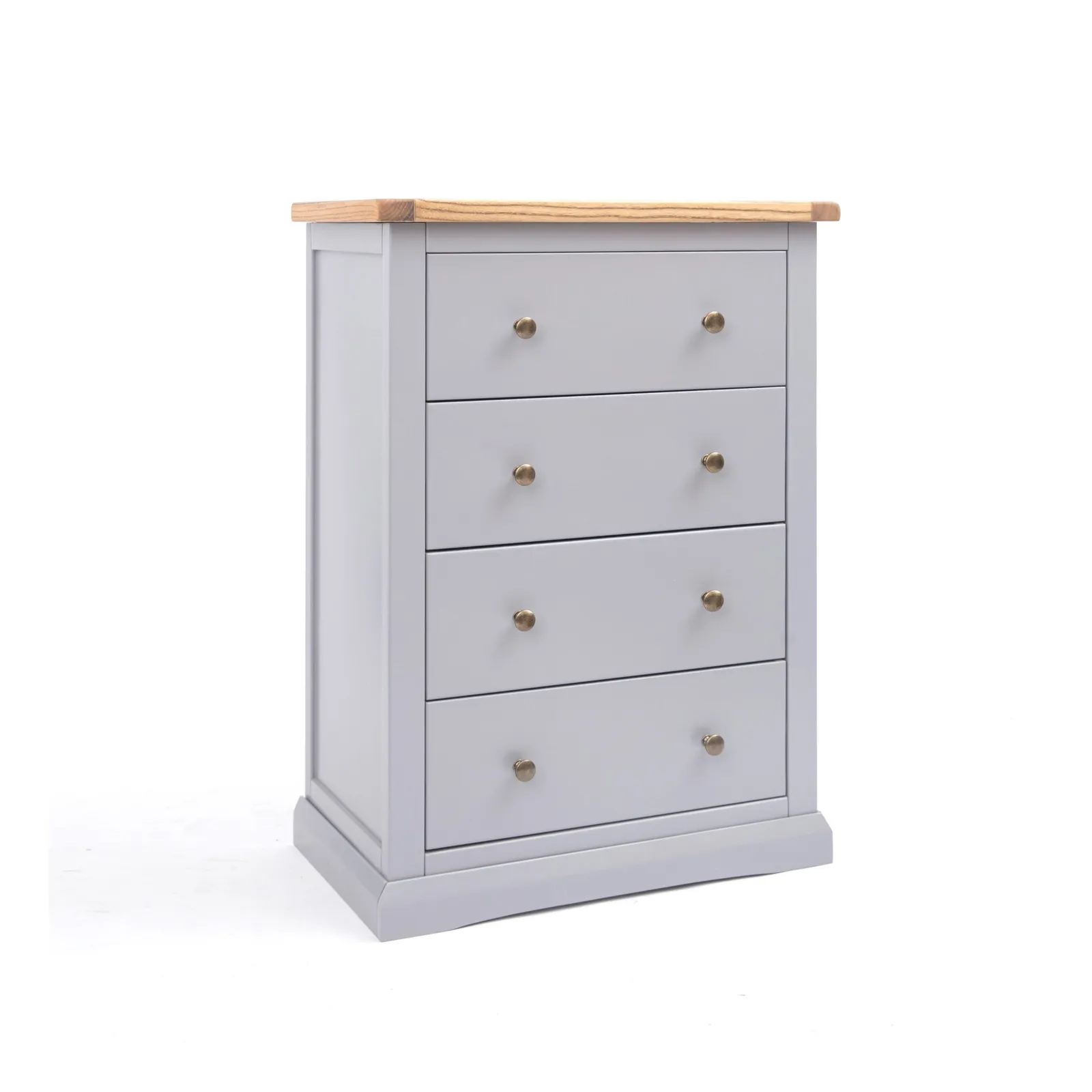 Cabinet Bits Rocca 4 Drawer Chest of Drawers Brass Knob in Grey 2