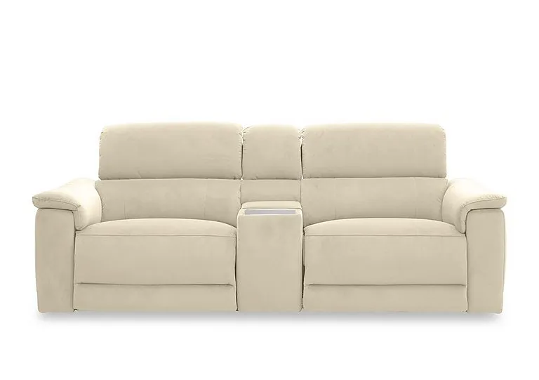 Genius Fabric 3 Seater Power Recliner Media Sofa with Power Headrests, Power Lumbar and Heated Seats - Sofas and Armchairs - In Time for Christmas