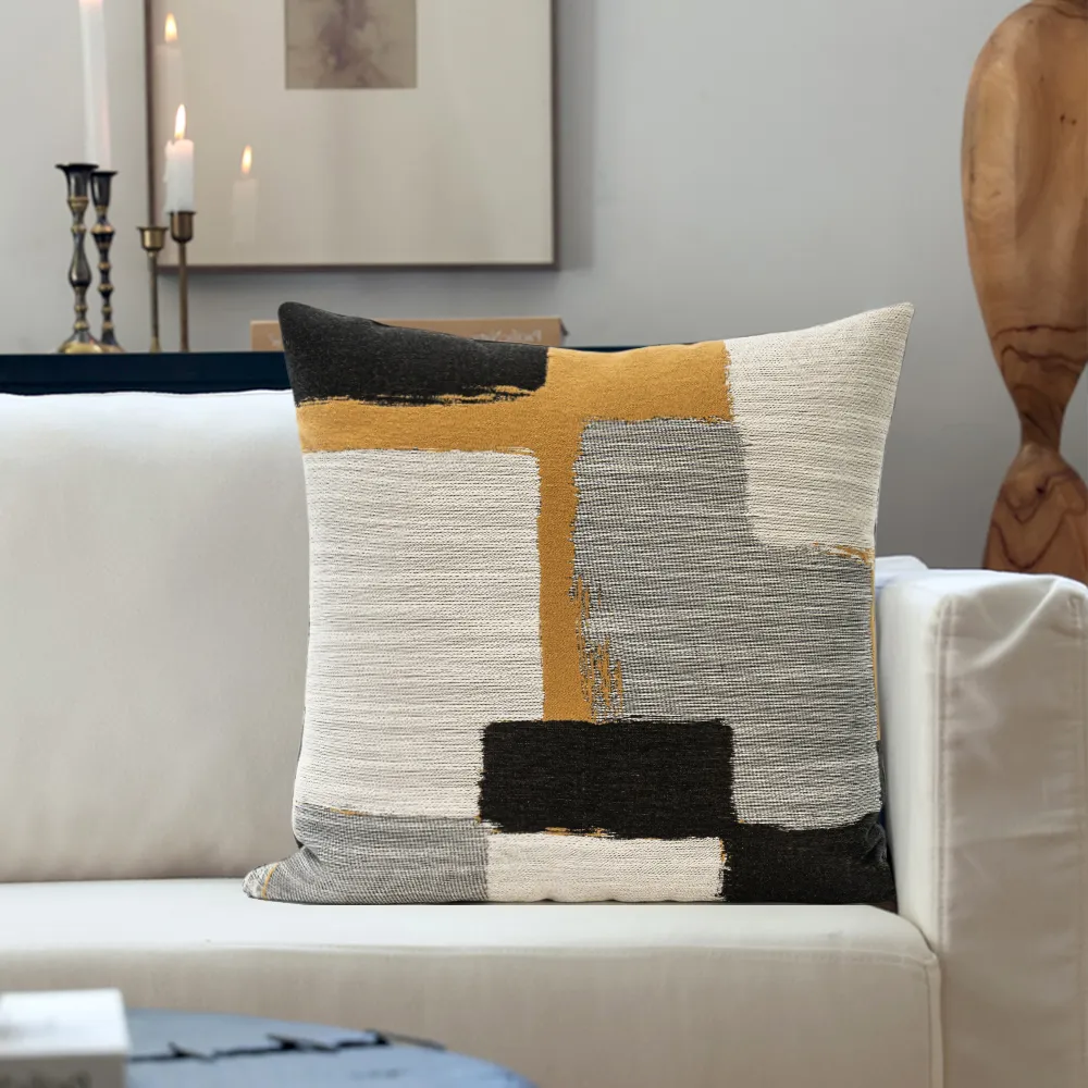 450mm x 450mm Boho Woven Textured Decorative Throw Pillow Cover Velvet Cushion Protector