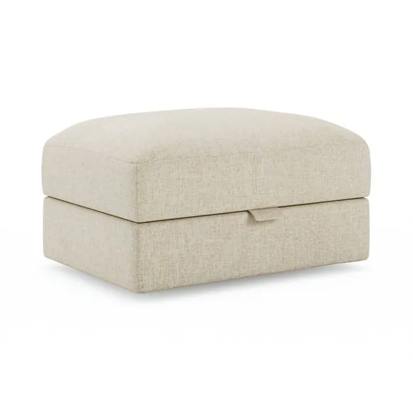 Hattie Slub Faux Linen Storage Footstool 6
